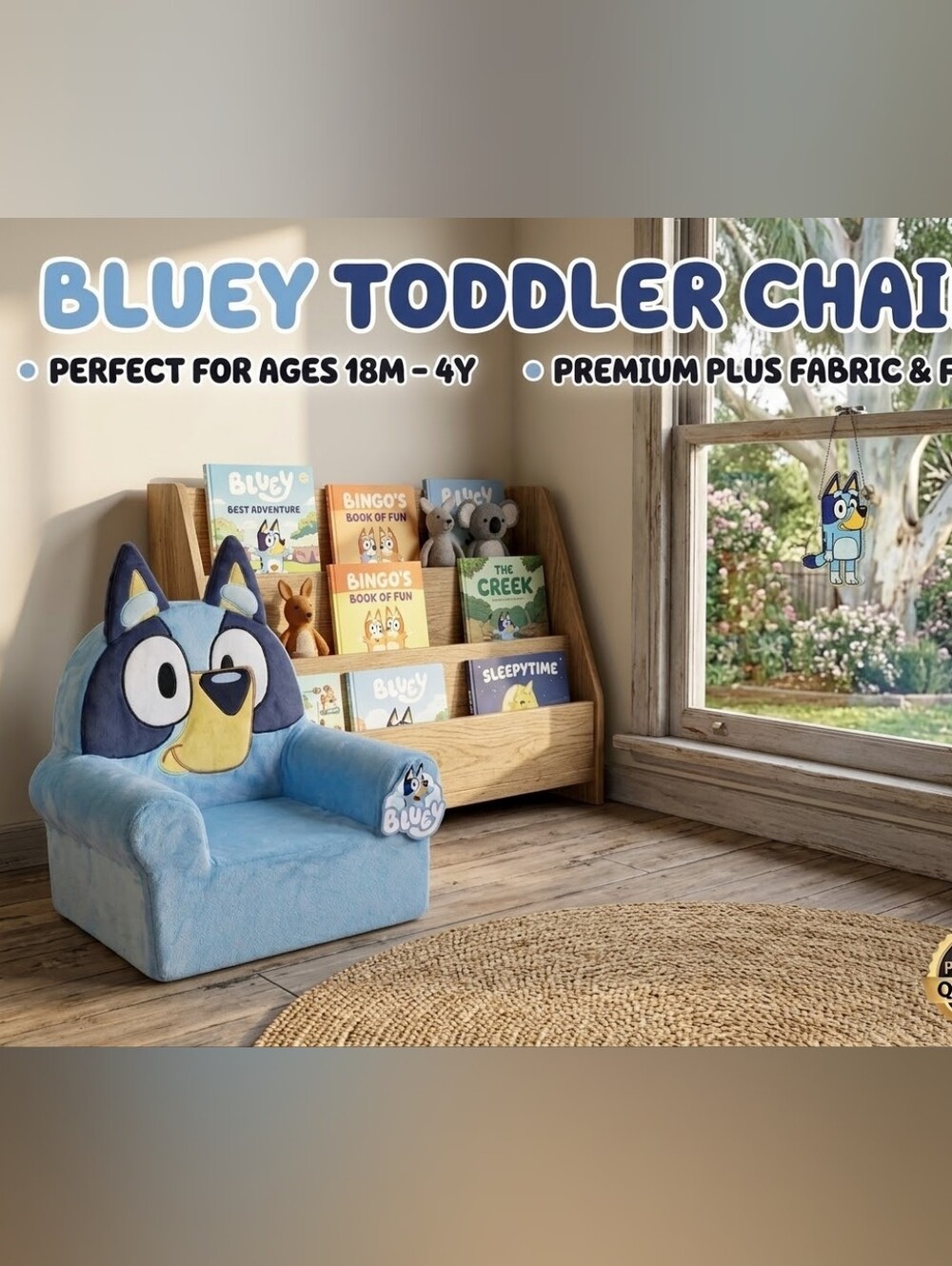 Bluey Plush Kids Toddler Chair - Blue
